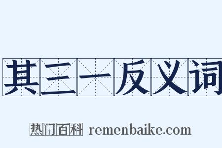 其三一反义词是什么意思的图片